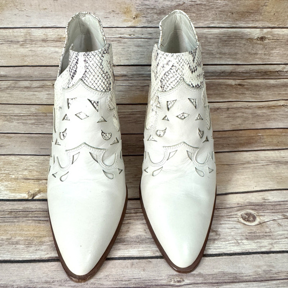 Gianni Bini GB Womens Beige Boho Western Block Heel Ankle Boots 11M - Picture 3 of 9